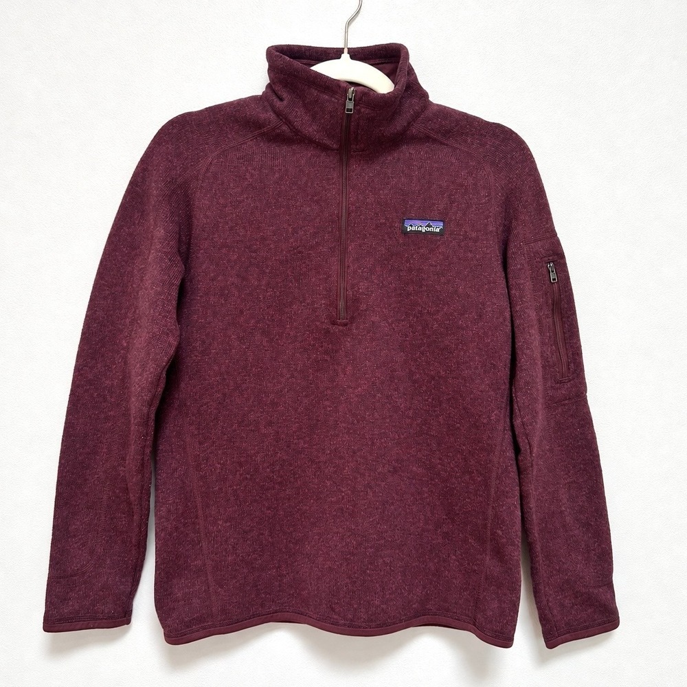 Patagonia Better Sweater Women's M Dark Ruby 1/4 Zip Fleece Pullover 25617